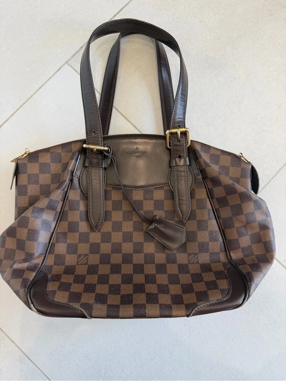 Louis Vuitton Damier Ebene Browni Checkered Shoulder Bag